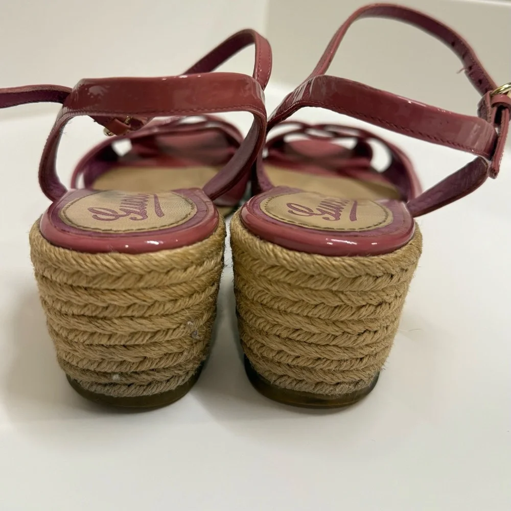 GUCCI Microguccissima Shine Low‎ Wedge Sandals, Size 6.5